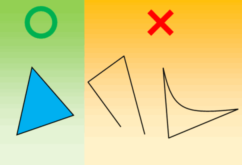 誰にとっても左が三角形